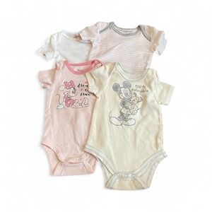 Baby Girl Onesie Bundle Disney 0-3 Month Four Pieces